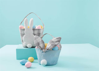 Mud Pie Blue Gingham Easter Basket-Bags-Simply Blessed Children's Boutique