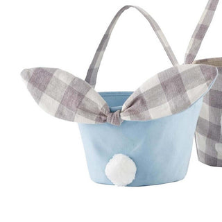 Mud Pie Blue Gingham Easter Basket-Bags-Simply Blessed Children's Boutique