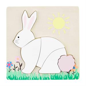 MUD PIE WOODEN BUNNY SQUARE EASTER PUZZLE