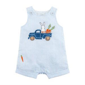 mud pie baby boy easter bunny truck applique blue jon jon