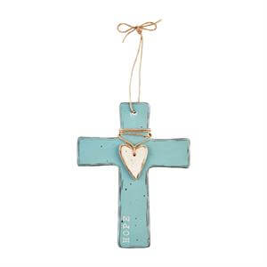 Colored Stoneware Cross Hanging Decor