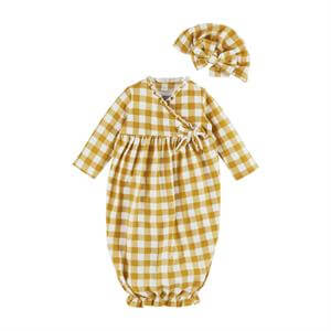 Mustard Gingham Take-Me-Home Set 0-3 months