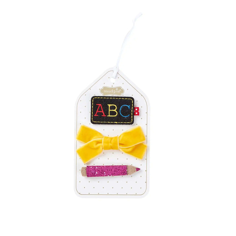 MUD PIE PINK PENCIL HAIR CLIP SET