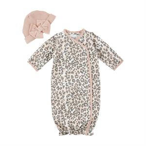 Mud Pie girls Pink Leopard Gown & Cap