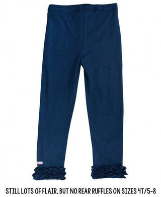 Navy Ruffle Leggings - Ruffle Butts-Girls Leggings/Bottoms-Simply Blessed Children's Boutique