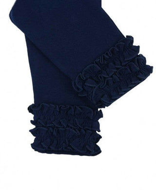 Navy Ruffle Leggings - Ruffle Butts-Girls Leggings/Bottoms-Simply Blessed Children's Boutique