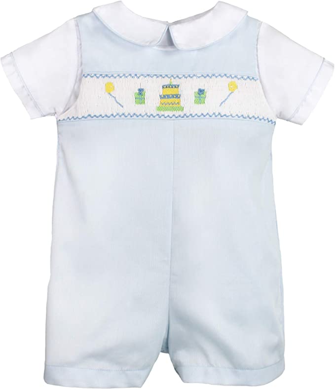 Petit Ami light blue birthday embroidered jon jon
