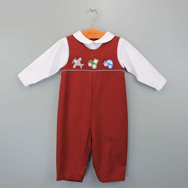 Petit Ami Boys Transportation Applique Longall