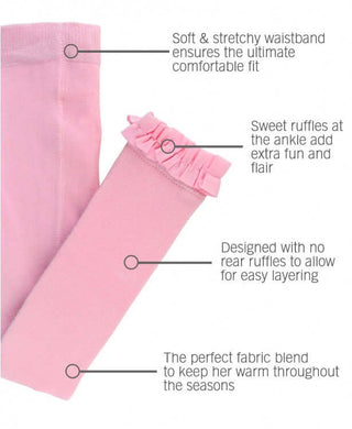 Pink Footless Ruffle Tights-Girls Leggings/Bottoms-Simply Blessed Children's Boutique