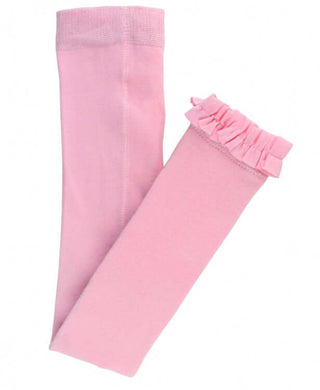 Pink Footless Ruffle Tights-Girls Leggings/Bottoms-Simply Blessed Children's Boutique
