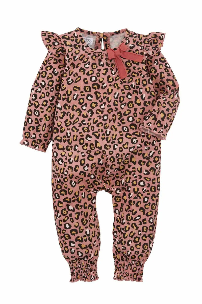 mud pie girls Pink Leopard Print Baby Bodysuit