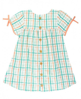 Presley Plaid Button Back Dress-Misc.-Simply Blessed Children's Boutique