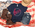 Ladies Navy Proud to be an American T-Shirt