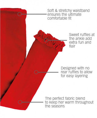 Red Footless Ruffle Tights-Girls Leggings/Bottoms-Simply Blessed Children's Boutique