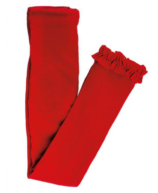 Red Footless Ruffle Tights-Girls Leggings/Bottoms-Simply Blessed Children's Boutique