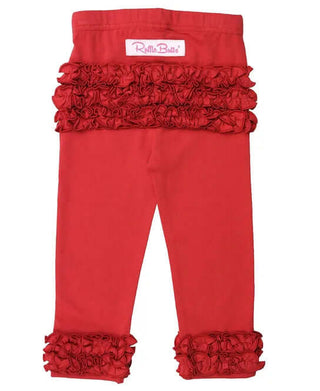 Red Ruffle Leggings-Girls Leggings/Bottoms-Simply Blessed Children's Boutique
