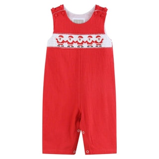 Red Santa Smocked Overalls-Misc.-Simply Blessed Children's Boutique