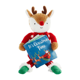 Reindeer Plush with Book-Toys-Simply Blessed Children's Boutique