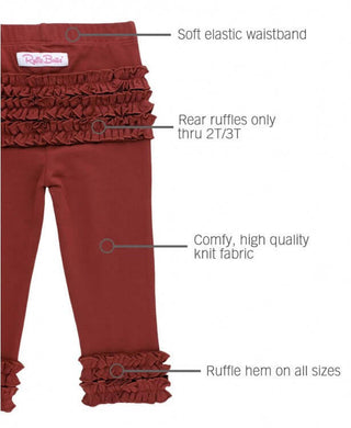 Rosewood Ruffle Leggings - Ruffle Butts-Girls Leggings/Bottoms-Simply Blessed Children's Boutique