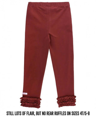 Rosewood Ruffle Leggings - Ruffle Butts-Girls Leggings/Bottoms-Simply Blessed Children's Boutique