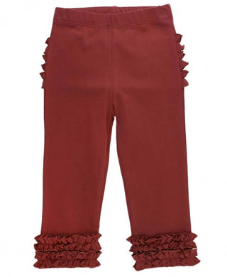 Rosewood Ruffle Leggings - Ruffle Butts-Girls Leggings/Bottoms-Simply Blessed Children's Boutique