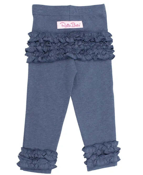 Faux Denim Ruffle Leggings