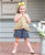 Faux Denim Flowy Ruffle Shorts
