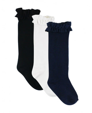 White, Navy, Black Knee High Socks - Three Pack
