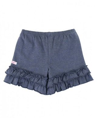Faux Denim Flowy Ruffle Shorts