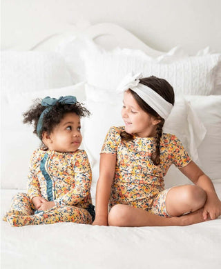 Summer Blooms Snuggly 2pc Ruffled Pajamas
