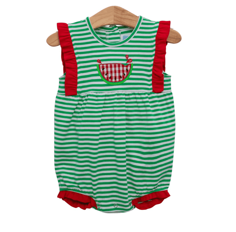 Watermelon Applique Girls Bubble