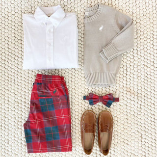 Sheffield Pants - Middleton Place Plaid With Grier Green Stork-Boys Pants-Simply Blessed Children's Boutique