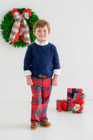 Sheffield Pants - Middleton Place Plaid With Grier Green Stork-Boys Pants-Simply Blessed Children's Boutique