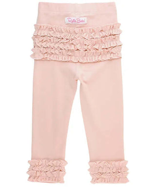 Solid Ruffle Leggings Ballet Pink-Girls Leggings/Bottoms-Simply Blessed Children's Boutique