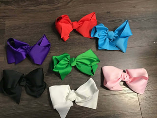 Solid color Grosgrain Ribbon Bow 8"-Hair Accessories-Simply Blessed Children's Boutique