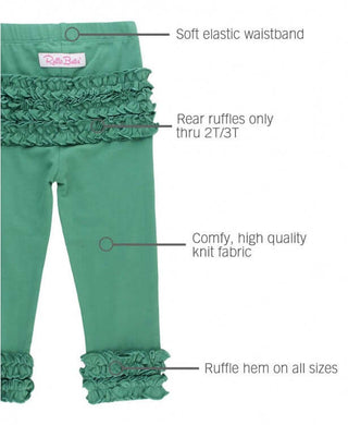 Spruce Ruffle Leggings-Girls Leggings/Bottoms-Simply Blessed Children's Boutique