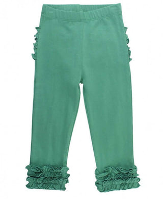 Spruce Ruffle Leggings-Girls Leggings/Bottoms-Simply Blessed Children's Boutique