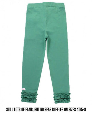 Spruce Ruffle Leggings-Girls Leggings/Bottoms-Simply Blessed Children's Boutique