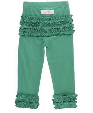 Spruce Ruffle Leggings-Girls Leggings/Bottoms-Simply Blessed Children's Boutique