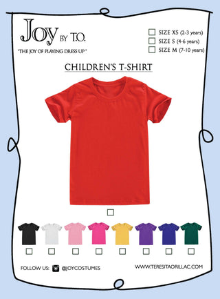 Joy Children's T-shirt in Red-Girls Short Sleeve Shirts-Simply Blessed Children's Boutique