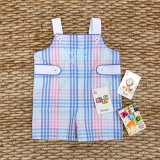 Teddy's Tab Jon Jon in Spring Party Plaid-Misc.-Simply Blessed Children's Boutique