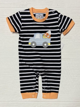 Three Sisters Halloween Candy Corn Baby Boy Romper-Infants-Simply Blessed Children's Boutique