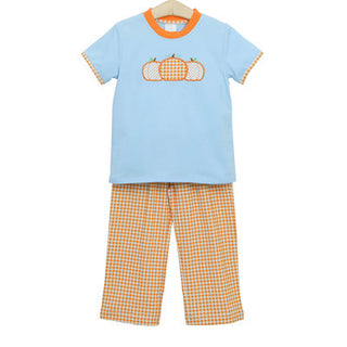Trotter Street Pumpkin Trio Boys Pant Outfit-Boys-Simply Blessed Children's Boutique
