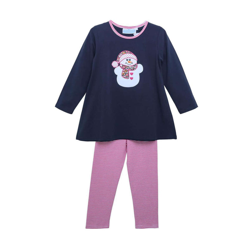 Snowman Pink Pants Set