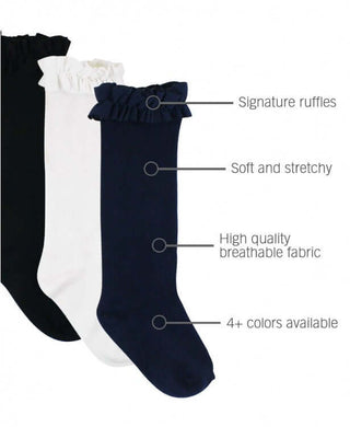 White, Navy, Black Knee High Socks - Three Pack-Girls Socks-Simply Blessed Children's Boutique