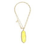 Yellow Moroccan Glass Pendant Necklace-Women's Necklace-Simply Blessed Children's Boutique