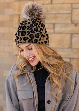 Ladies Leopard Beanie