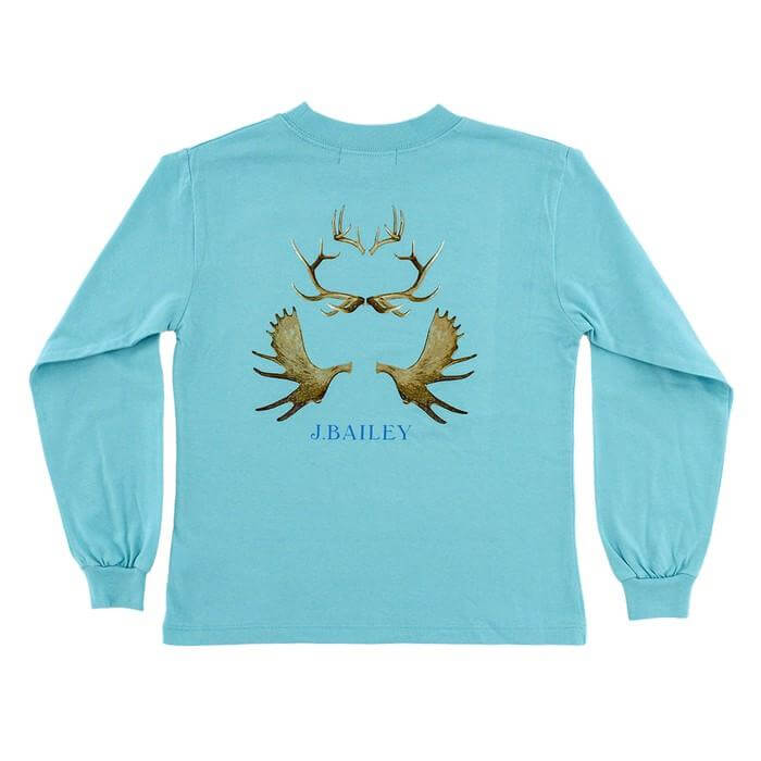 J Bailey Ocean Blue Boys Antler Shirt-Boys-Simply Blessed Children's Boutique