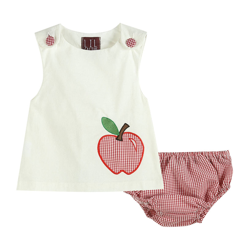 Red Gingham Apple Sleeveless Top & Bloomers