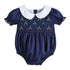 Navy Blue Mistletoe Christmas Bubble Romper
